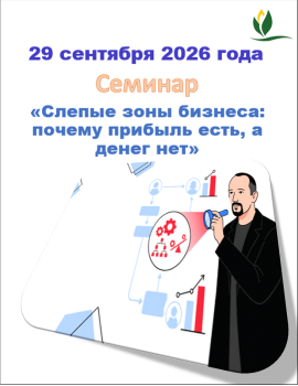 Семинар на тему «Слепые зоны бизнеса: почему прибыль есть, а денег нет