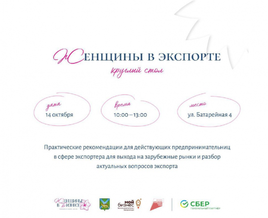Круглый стол «Женщины в экспорте» — откройте новые горизонты для своего бизнеса!